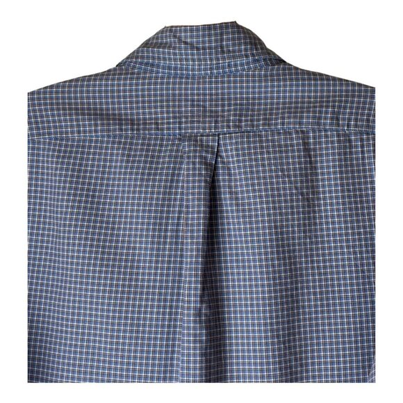 Ralph Lauren Shirt Men Large Blue White Checked Button Down Career Preppy - Picture 4 of 10